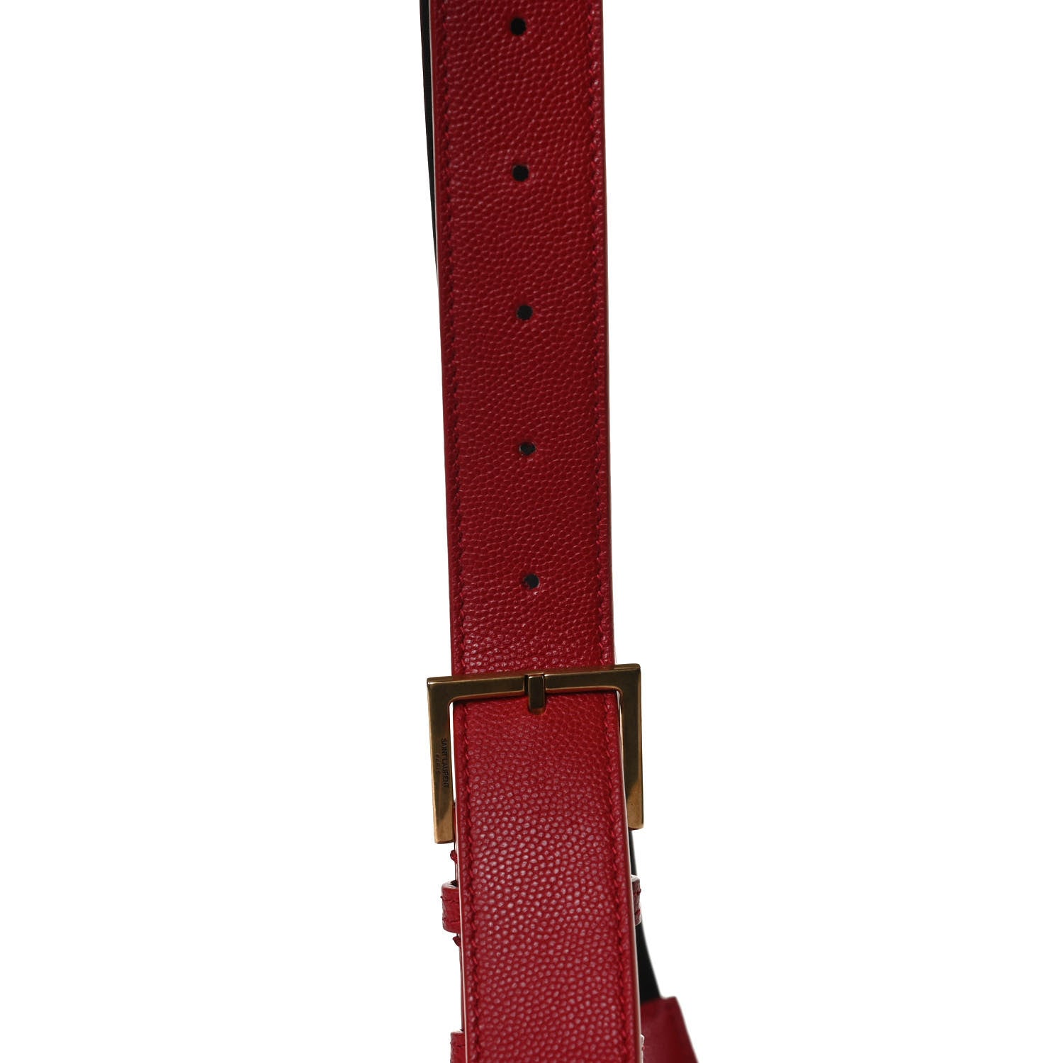 Saint Laurent Grain De Poudre Monogram Belt Bag Rouge Eros 11 of 14