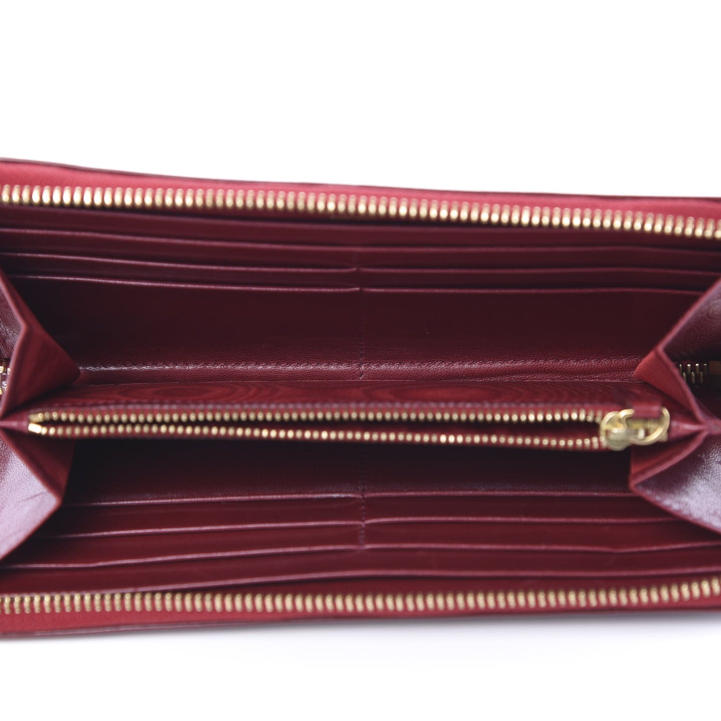 Patent Zip Around Wallet Red