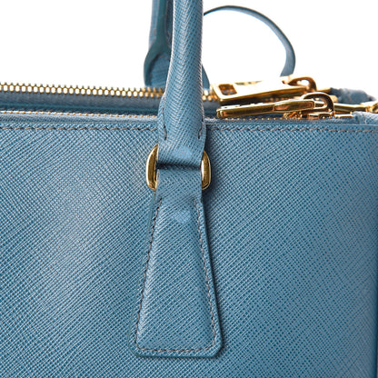 Prada Saffiano Galleria Small Double Zip Tote Turchese 11 of 17