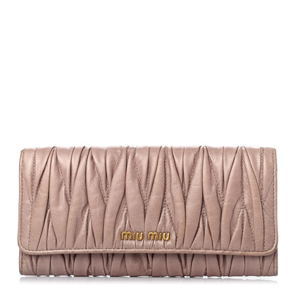 Miu Miu Nappa Matelasse Flap Wallet Cammeo 1 of 4