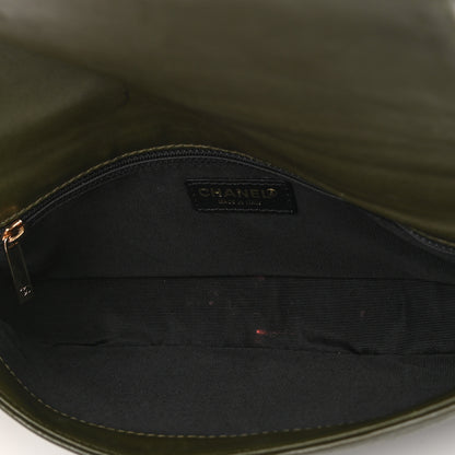 Chanel Lambskin Quilted CC Chocolate Bar Flap Green 5 of 12