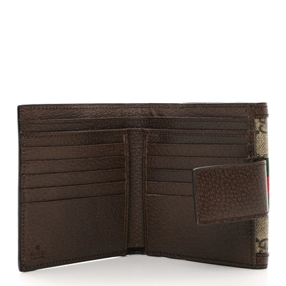 Gucci GG Supreme Monogram Web Ophidia French Flap Wallet Beige New Acero 5 of 6