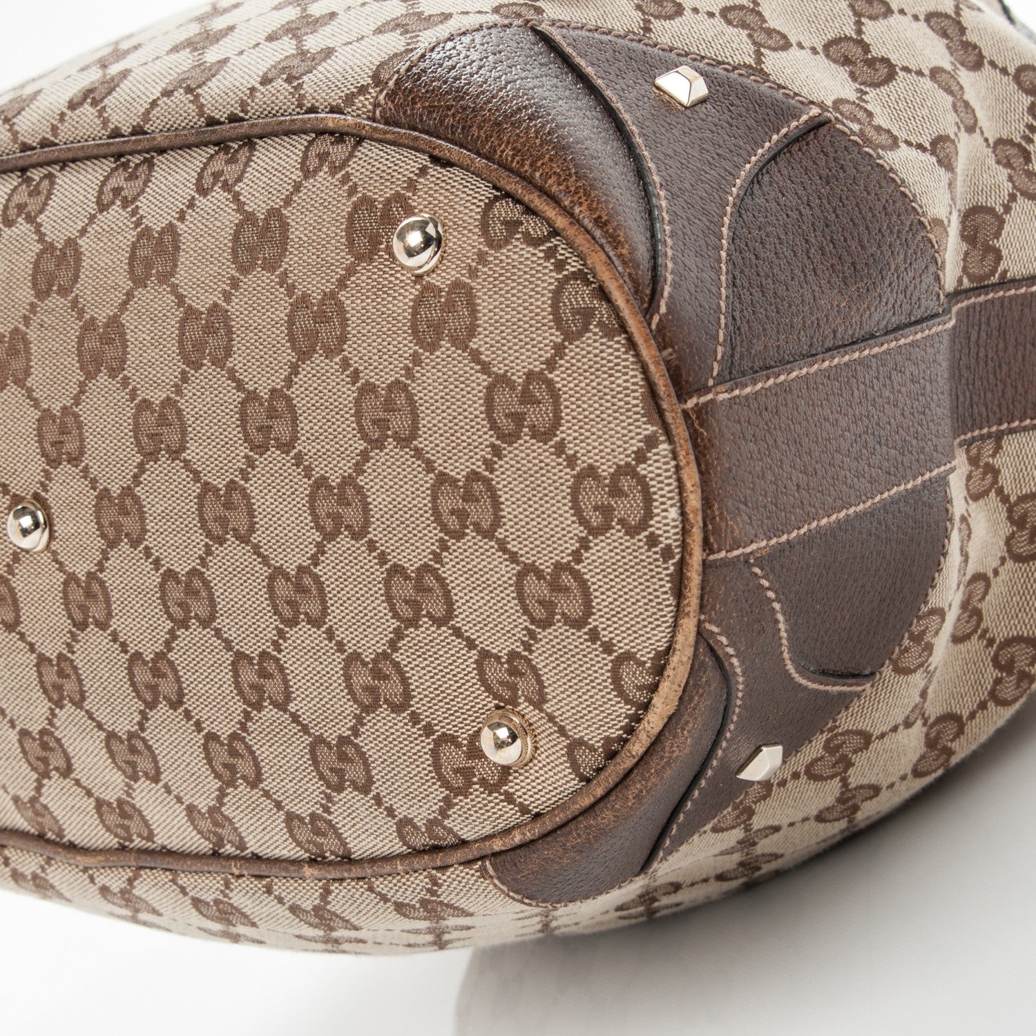 Gucci Monogram Drawstring Shoulder Bag Brown 9 of 11