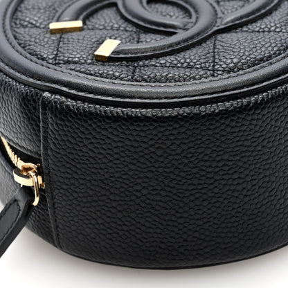 Chanel Caviar Quilted Round Filigree Crossbody Black 9 of 11