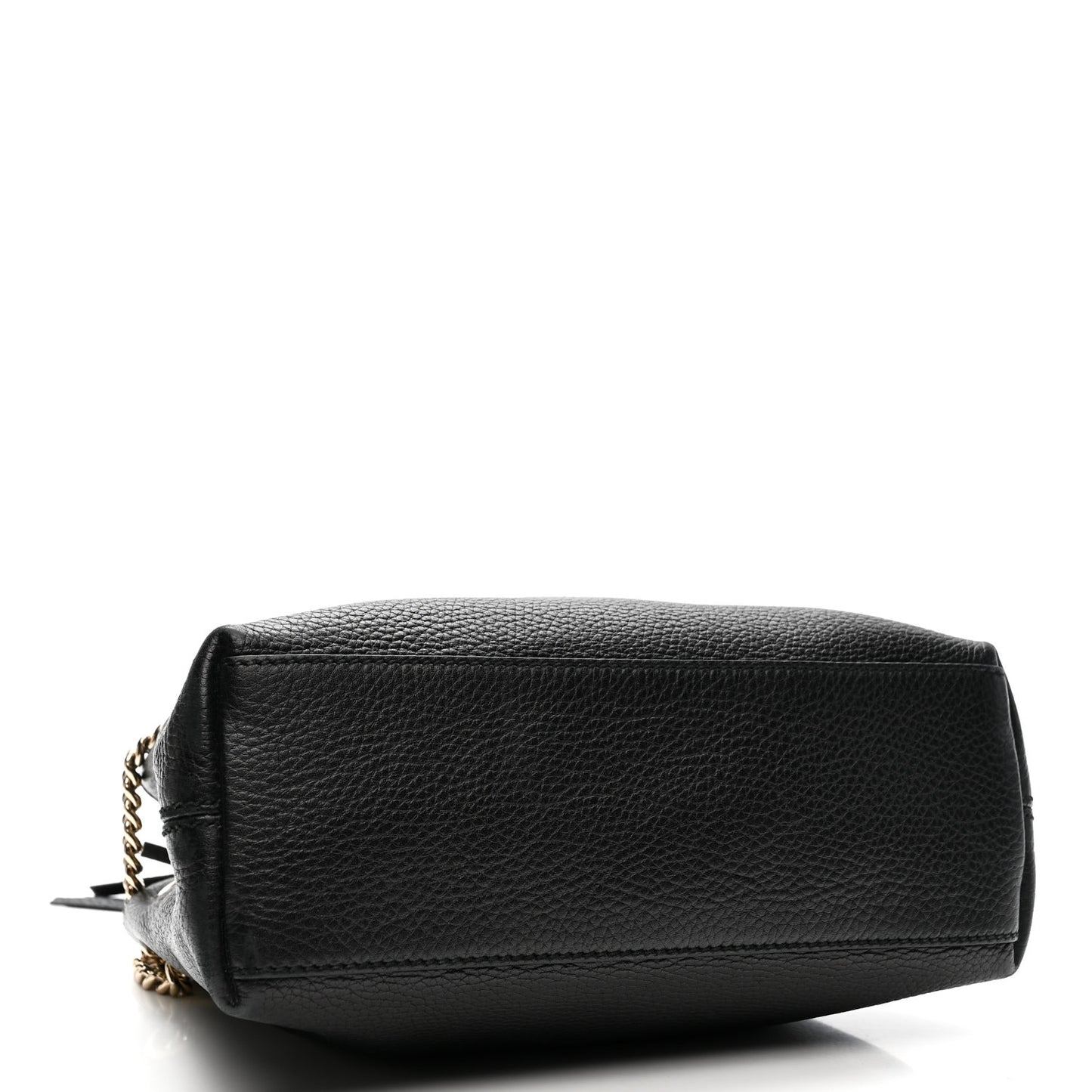 Pebbled Calfskin Small Soho Chain Shoulder Bag Black