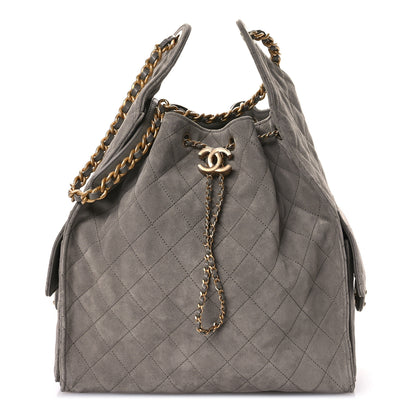Chanel Suede Quilted Medium Chanel 25 Handbag Dark Grey 1 of 11