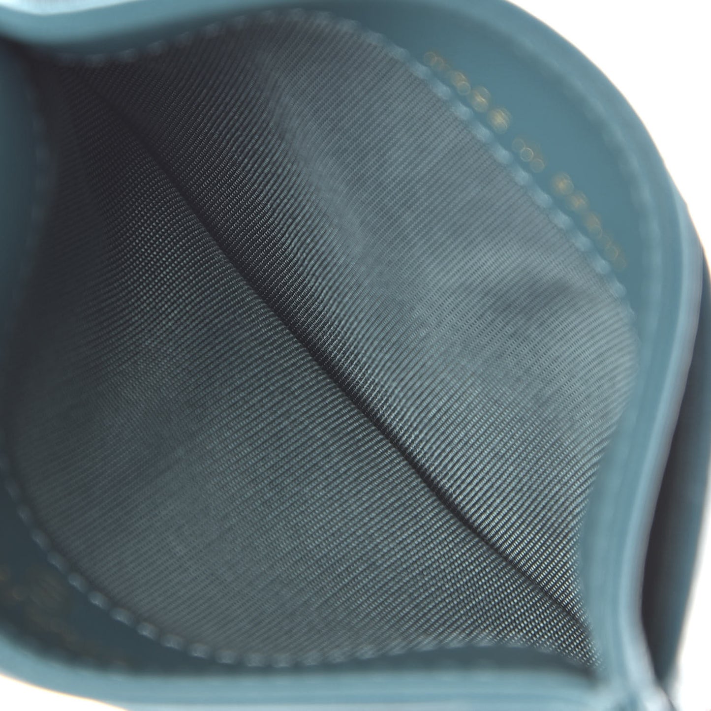 Shiny Goatskin Quilted 19 Card Holder Turquoise