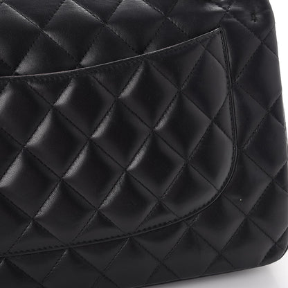 Chanel Lambskin Quilted Jumbo Double Flap Black 14 of 19
