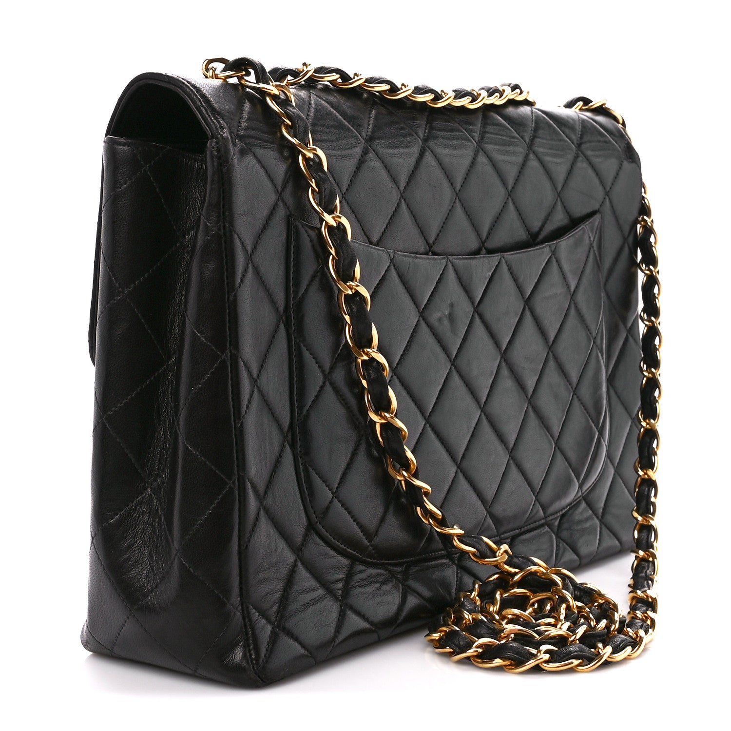 Chanel Lambskin Quilted Jumbo Single Flap Black 3 of 11