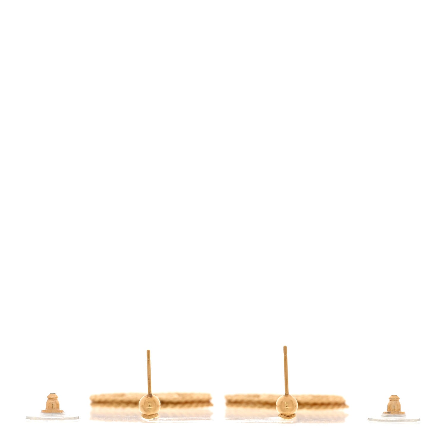 Chanel CC Drop Earrings Matte Gold 3 of 5