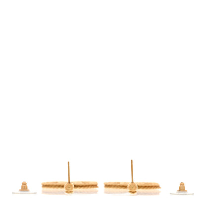 Chanel CC Drop Earrings Matte Gold 3 of 5