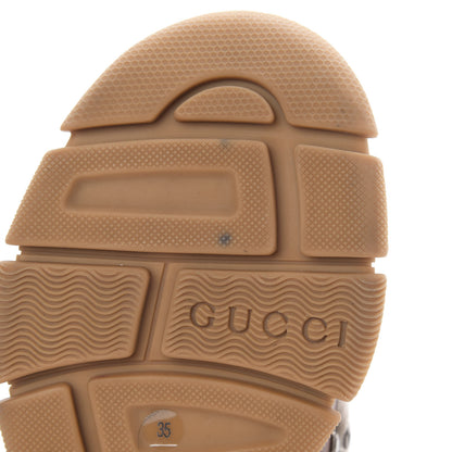 Gucci X SEGA Suede Calfskin GG Monogram Womens Flashtrek High-Top Sneakers 35 New Cuir Beige Ruggine 9 of 12