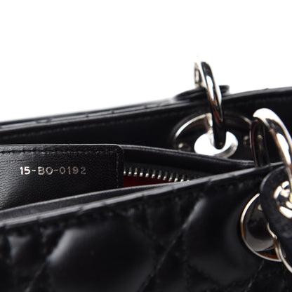 Christian Dior Lambskin Cannage Medium Lady Dior Black 9 of 10