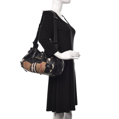 Burberry Grainy Calfskin House Check Margaret Bag Black 2 of 11