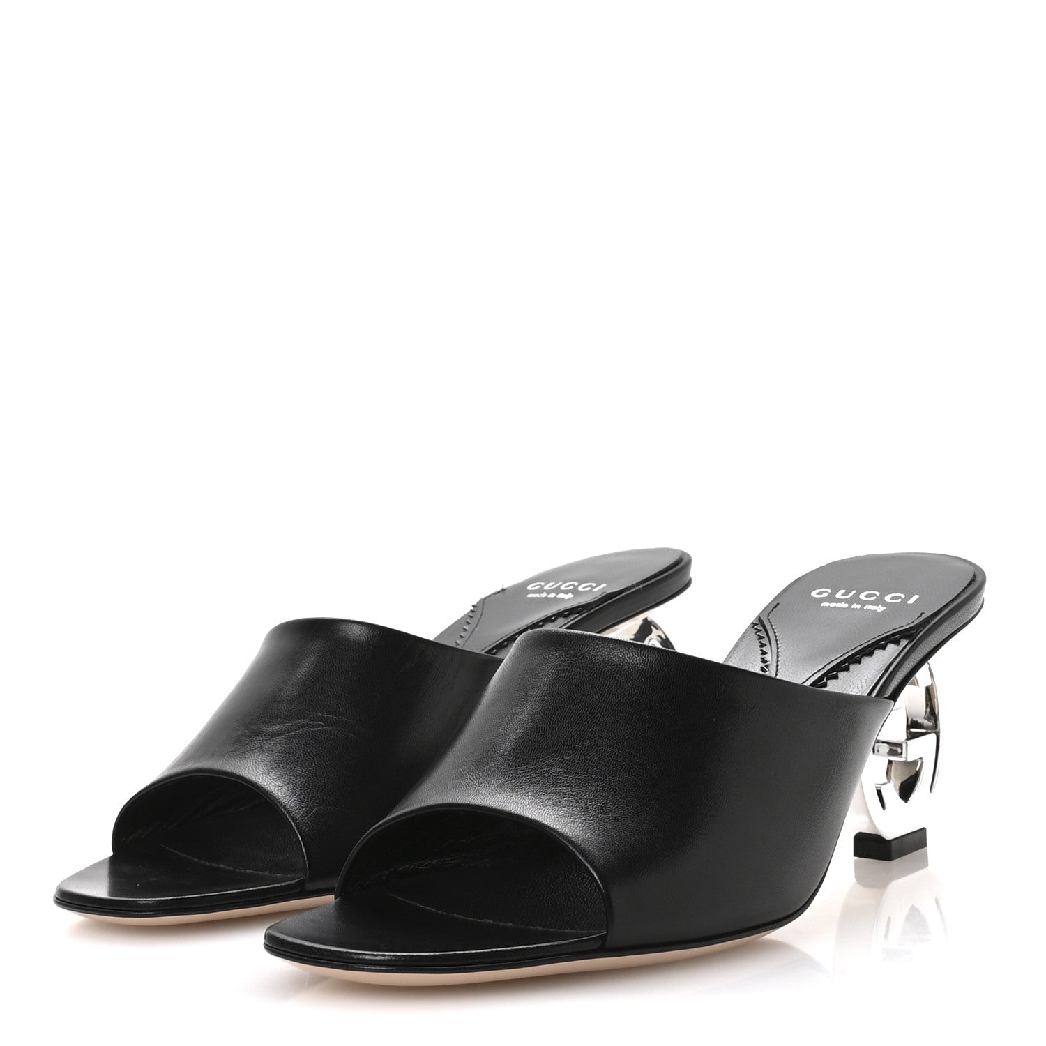 Gucci Malaga Kid Interlocking G Sandals 38.5 Black 4 of 9