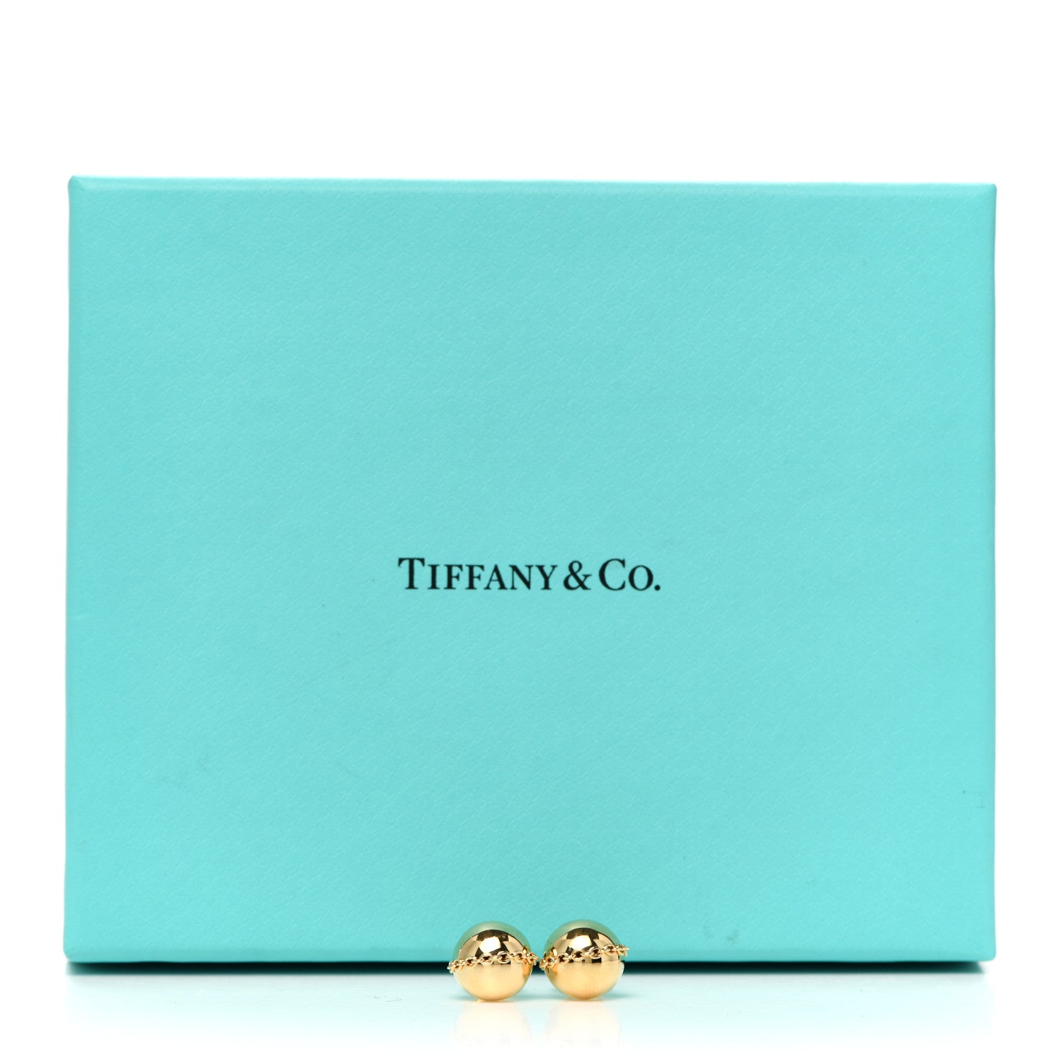 Tiffany 18K Yellow Gold HardWear Bolt Ball Earrings 5 of 5