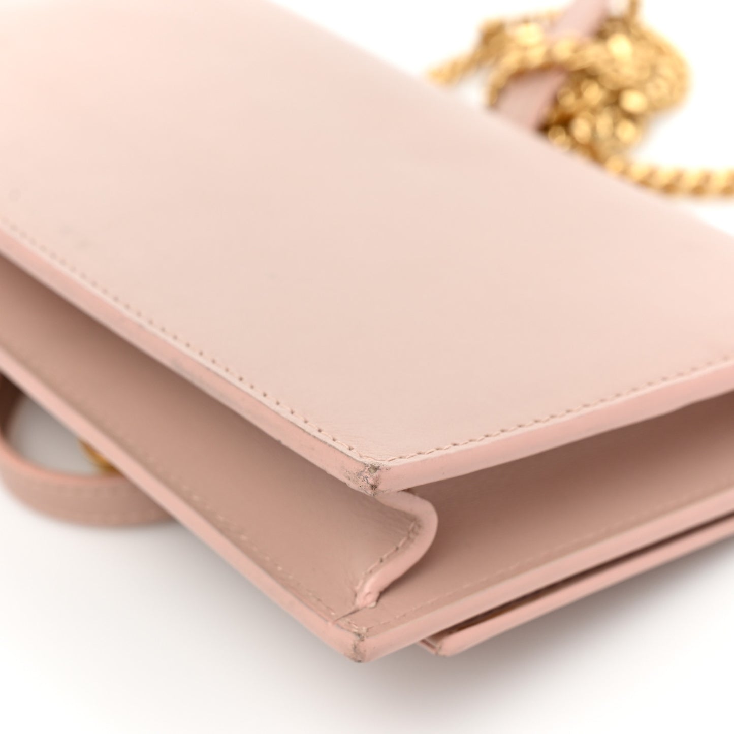 Smooth Calfskin Classic Monogram Kate Tassel Chain Wallet Pale Pink