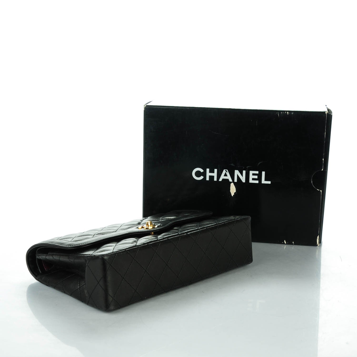Chanel Lambskin Quilted Medium Double Flap Black 4 of 8