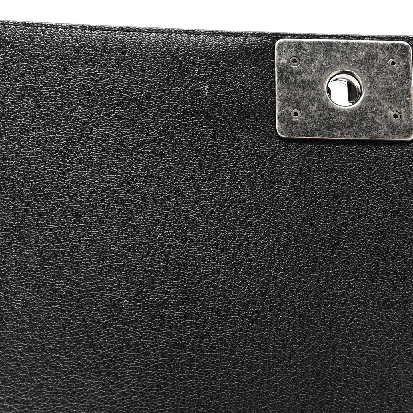 Goatskin Quilted Patent New Medium Duo Boy Flap Black
