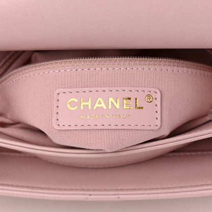 Chanel Lambskin Quilted Small Chain Top Handle Flap Rose Clair 7 of 12