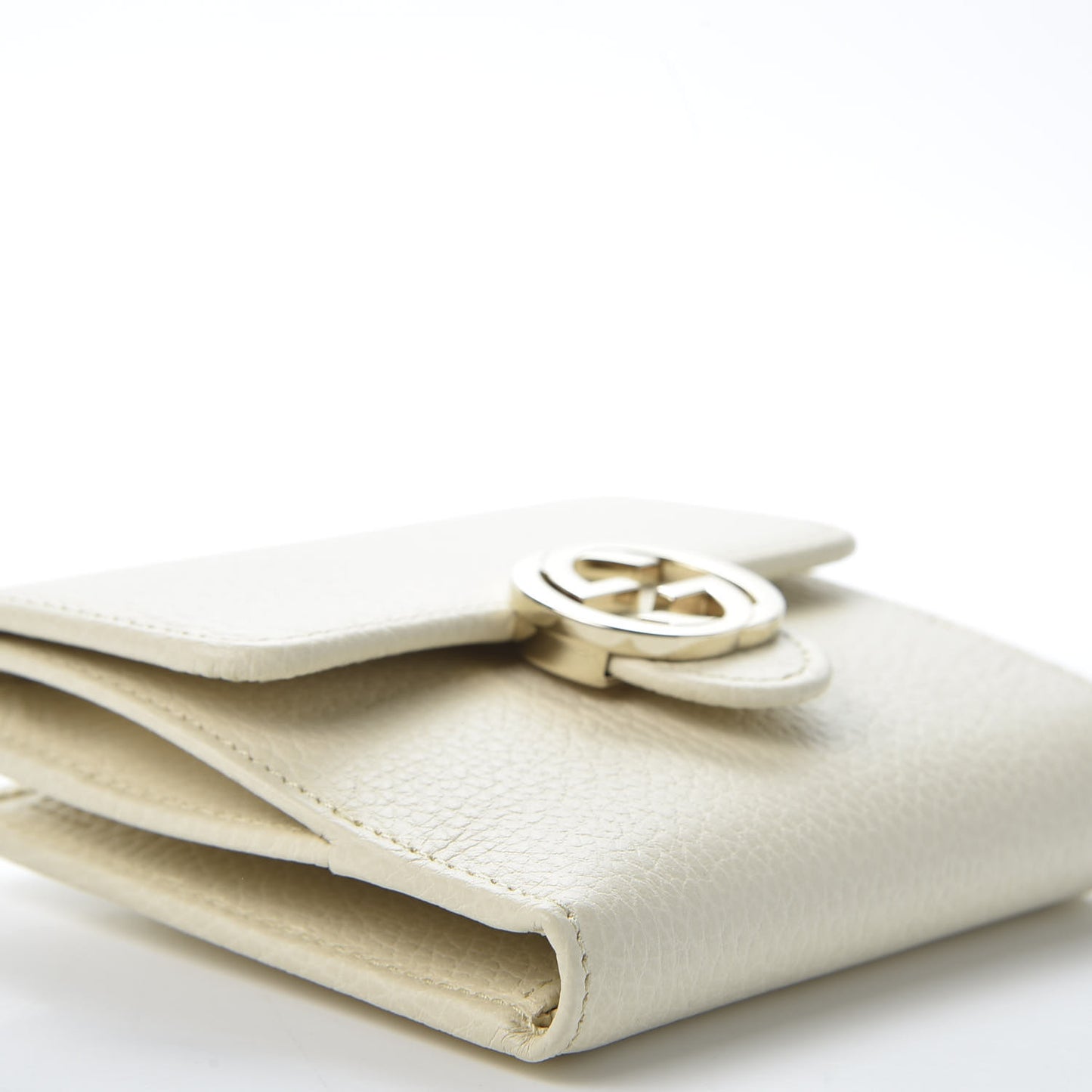 Dollar Calfskin Interlocking G French Wallet Ivoire