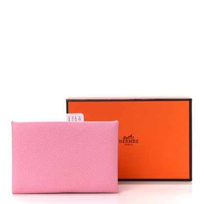 Hermes Epsom Calvi Card Case 5P Pink 10 of 10