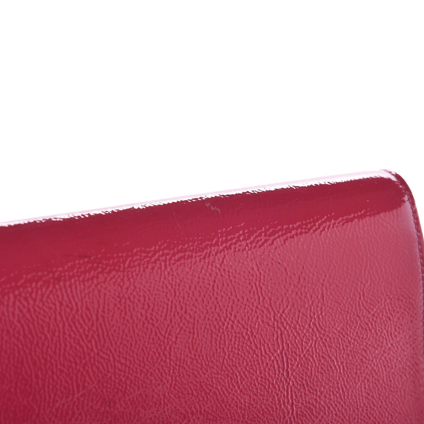 Textured Patent Large Belle De Jour Clutch Fuchsia
