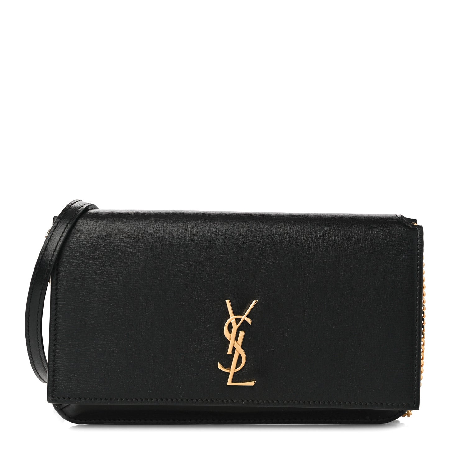 Smooth Calfskin Monogram Phone Holder Crossbody Black