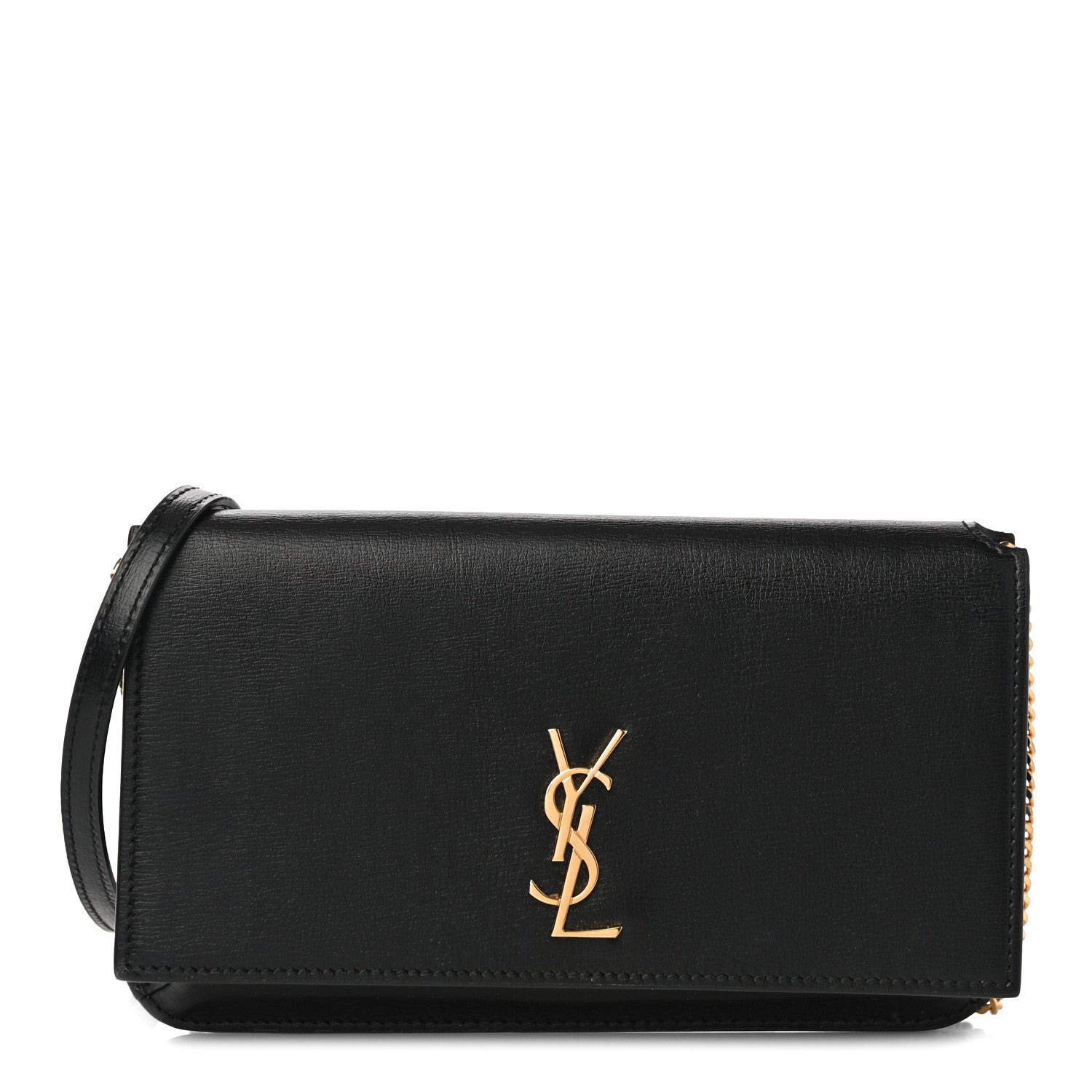 Saint Laurent Smooth Calfskin Monogram Phone Holder Crossbody Black 1 of 10