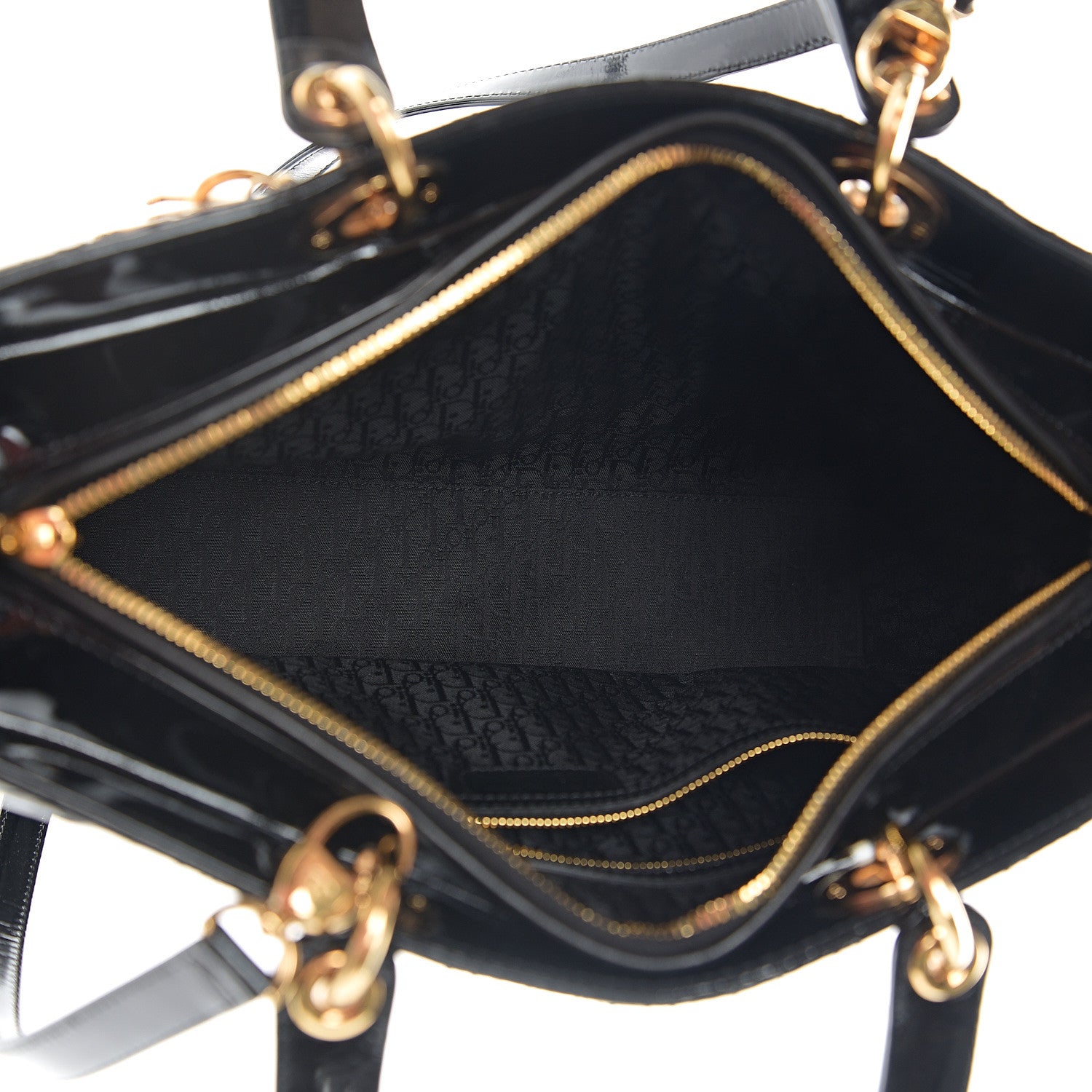 Christian Dior Patent Cannage Large Lady Dior Black 4 of 9