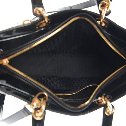 Christian Dior Patent Cannage Large Lady Dior Black 4 of 9