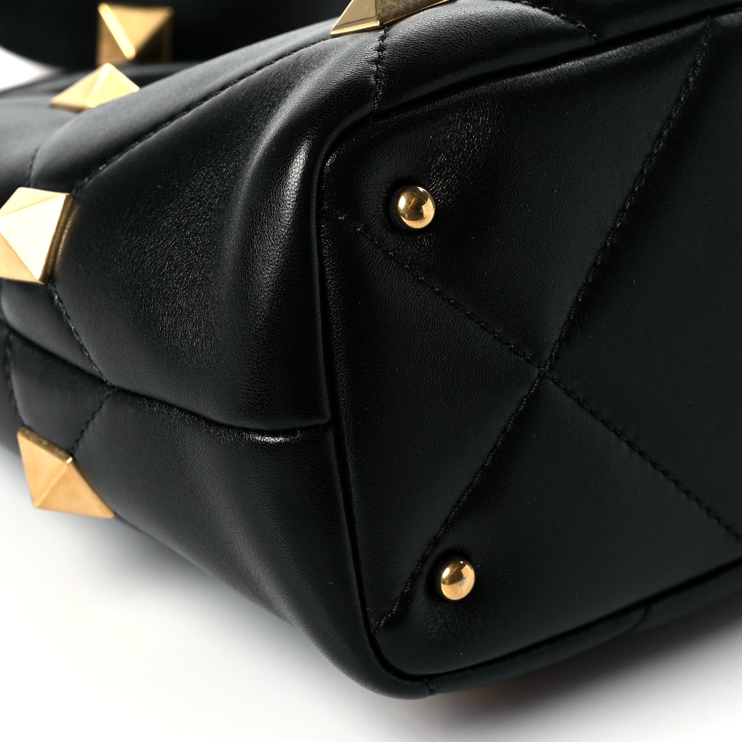 Nappa Small Roman Stud The Handle Bag Black