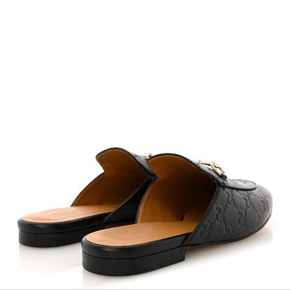 Gucci Glamour Calfskin Guccissima Womens Princetown Slippers 39 Black 5 of 11