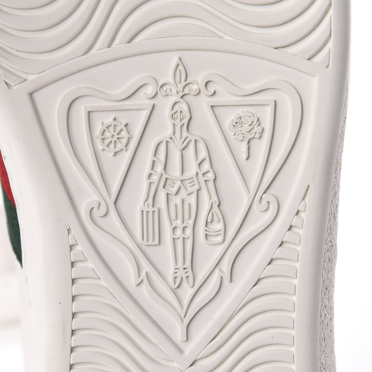 Gucci Calfskin Ayers Web Tiger Embroidered Mens Ace Sneakers 9.5 White Green Red 9 of 12