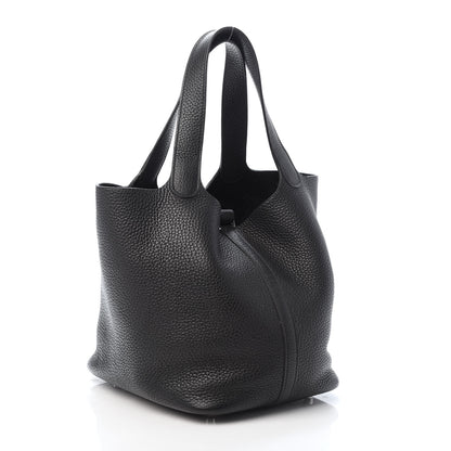 Hermes Taurillon Clemence Picotin Lock 22 MM Black 3 of 10