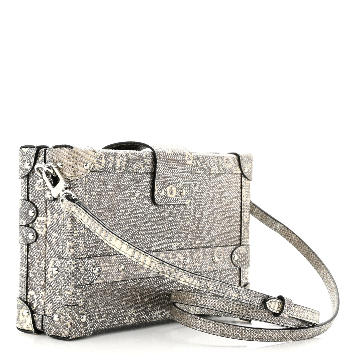 Lizard Petite Malle Silver