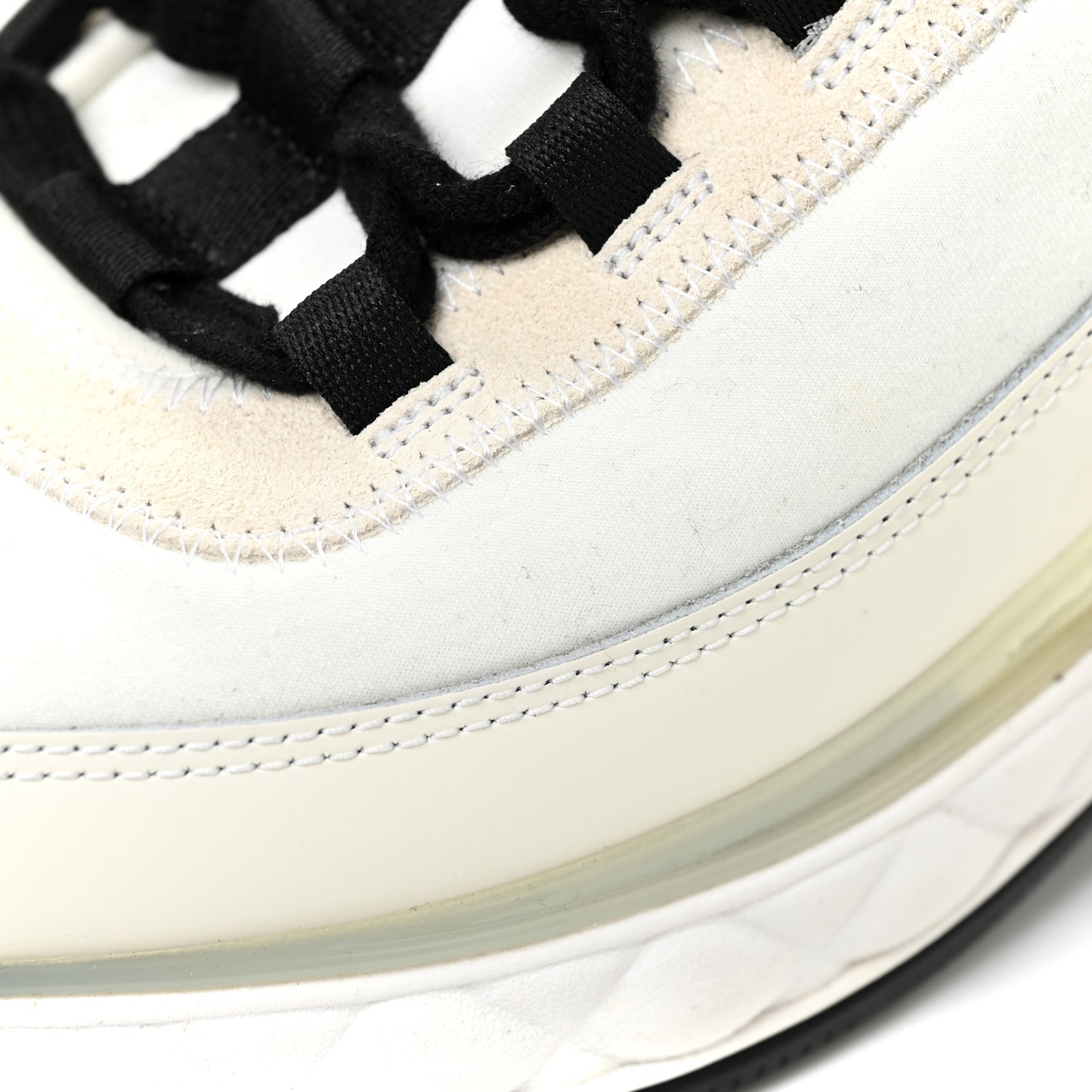 Velvet Calfskin Mixed Fibers CC Sneakers 41 Ivory Black