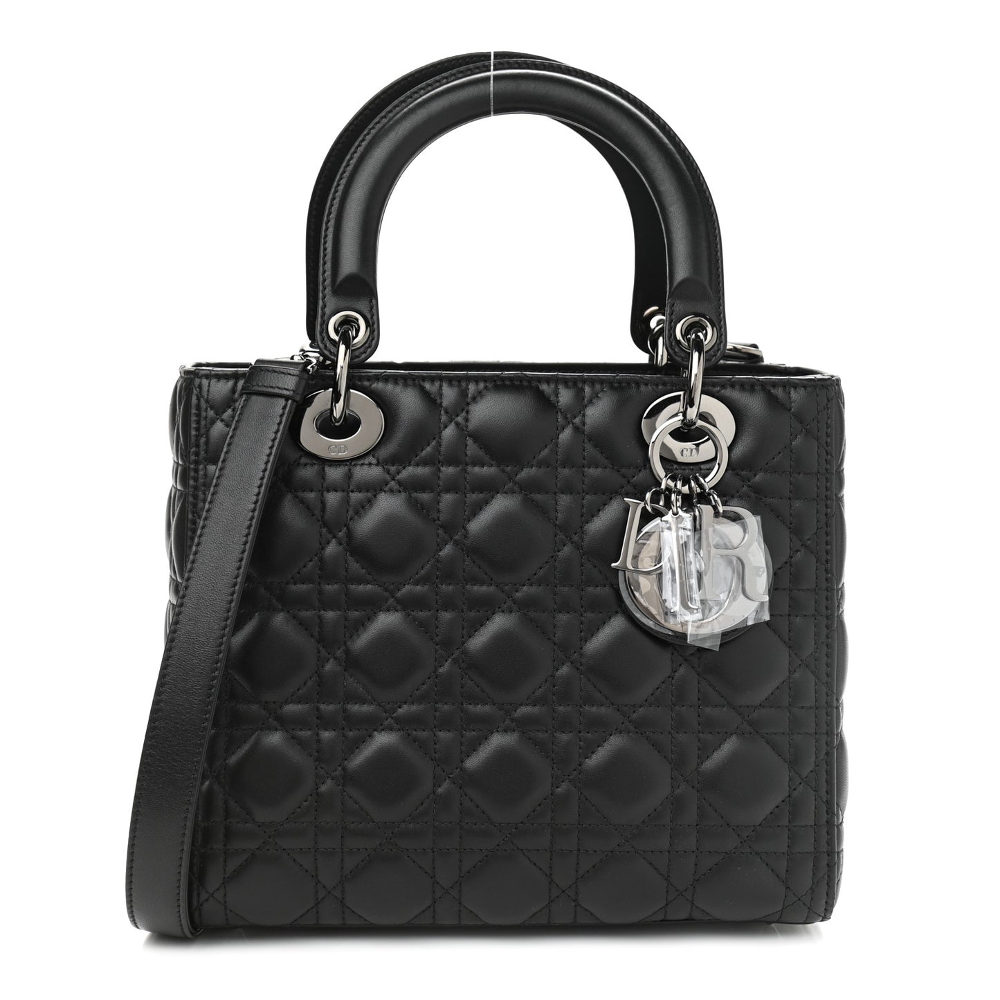 Lambskin Cannage Medium Lady Dior Black