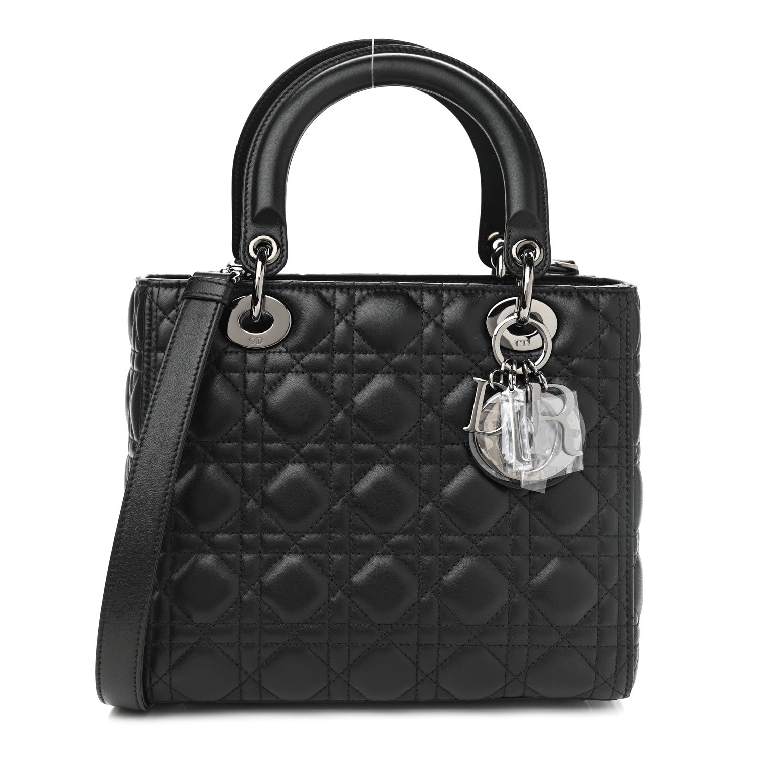 Christian Dior Lambskin Cannage Medium Lady Dior Black 1 of 10