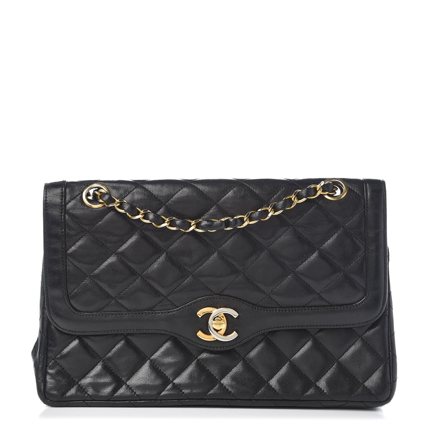 Chanel Lambskin Quilted Medium Double Flap Black 1 of 9
