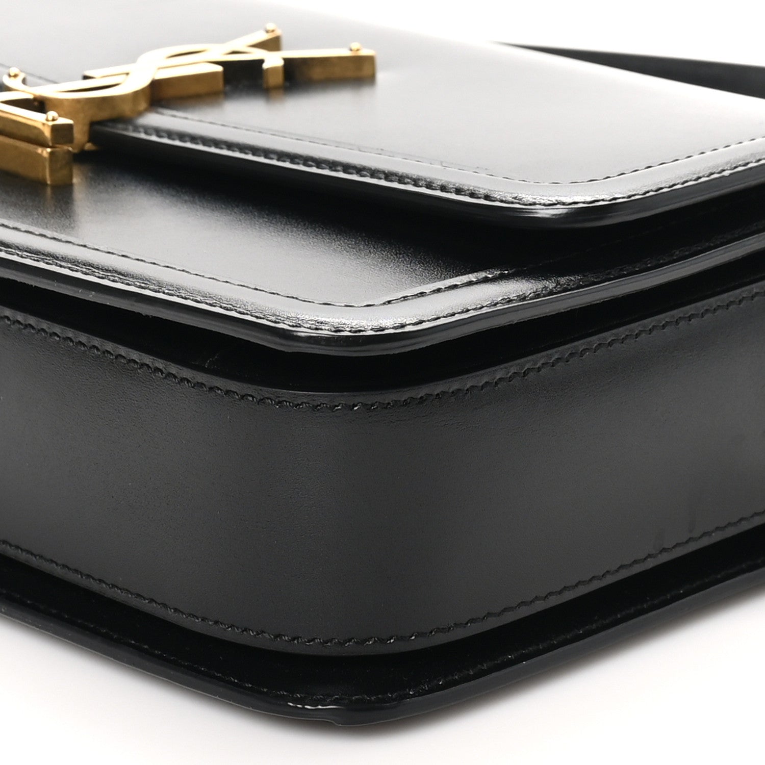Saint Laurent Box Calfskin Monogram Medium Solferino Satchel Black 10 of 10