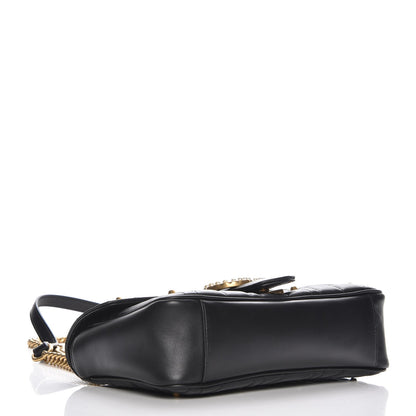 Gucci Calfskin Matelasse Studded Small Pearly GG Marmont Shoulder Bag Black 4 of 7
