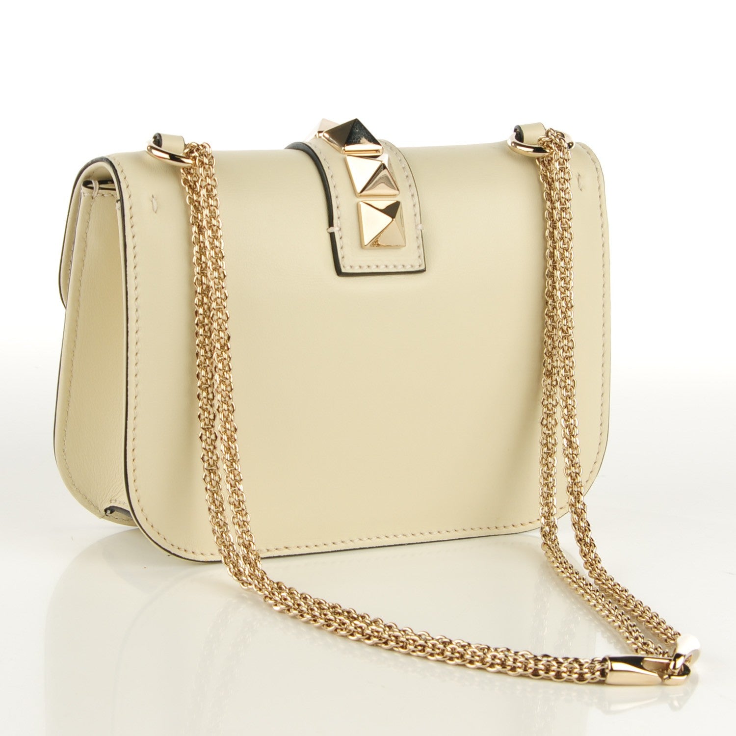 Valentino Garavani Vitello Small Glam Lock Rockstud Flap Ivory 3 of 7