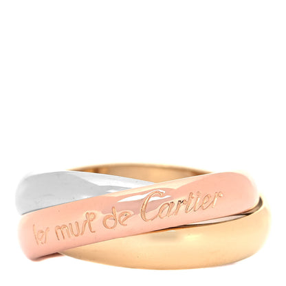 Cartier 18K Pink Yellow White Gold Classic Les Must De Cartier Trinity Ring 49 4.75 1 of 5