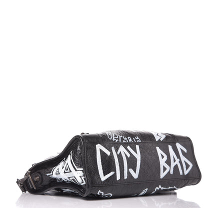 Balenciaga Agneau Classic Hardware Graffiti All Over S City Black 4 of 8