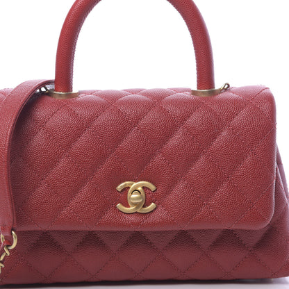 Chanel Caviar Quilted Mini Coco Handle Flap Dark Red 10 of 10