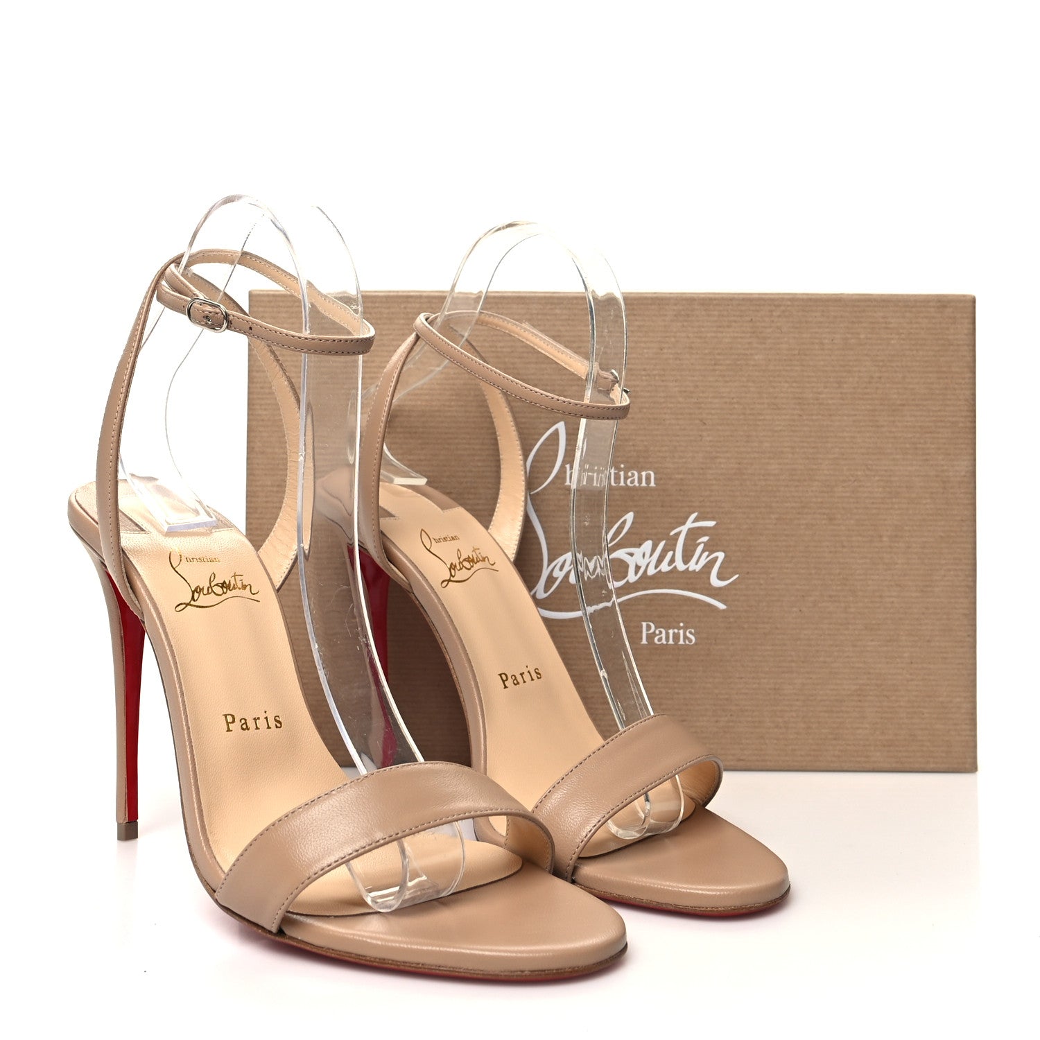 Christian Louboutin Nappa Loubi Girl 100 Sandals 39 Nude 8 of 8