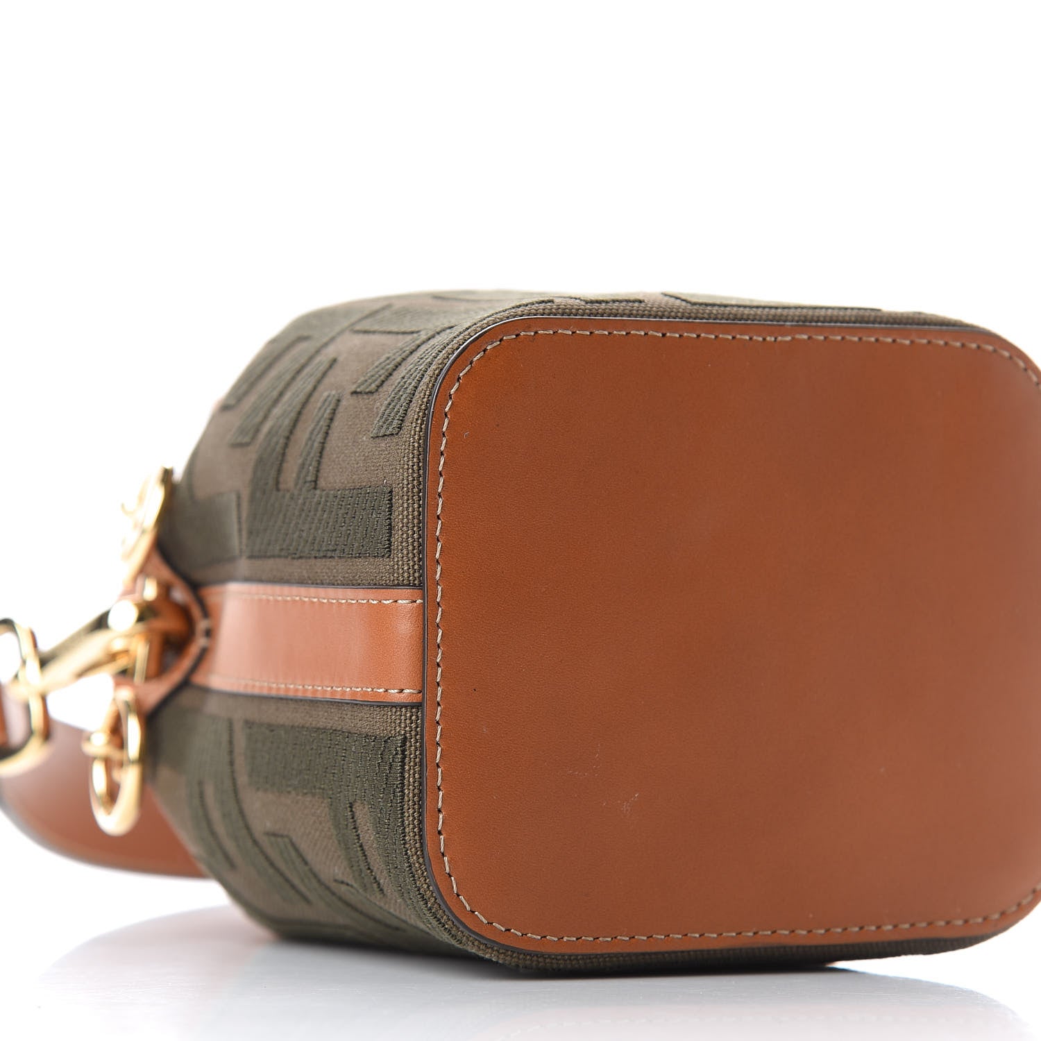 Fendi Canvas Vitello King F is Fendi FF Embroidered Mini Mon Tresor Bucket Bag Amazzonia Cuoio 6 of 12