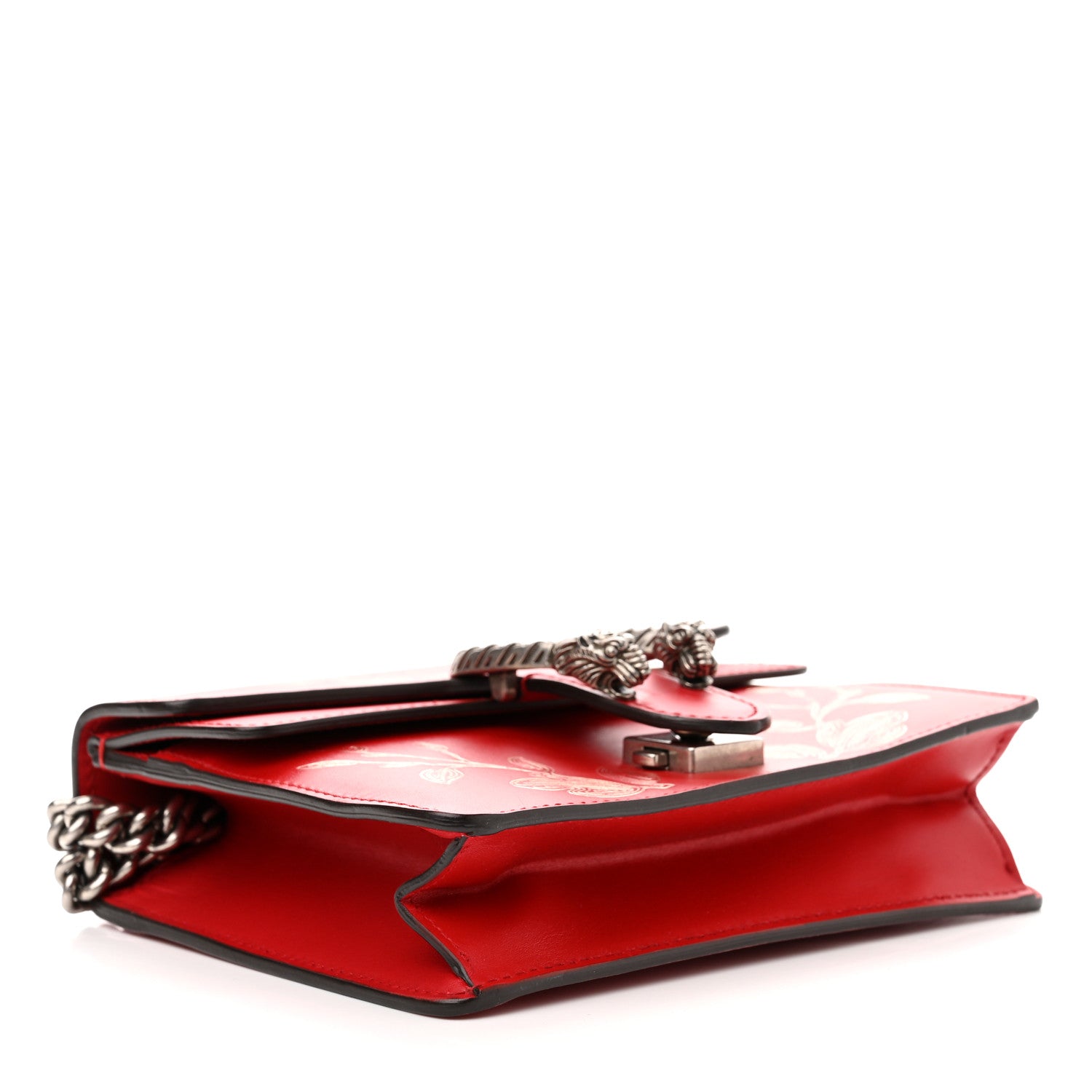 Gucci Calfskin Chinese New Year Mini Dionysus Shoulder Bag Hibiscus Red 3 of 11