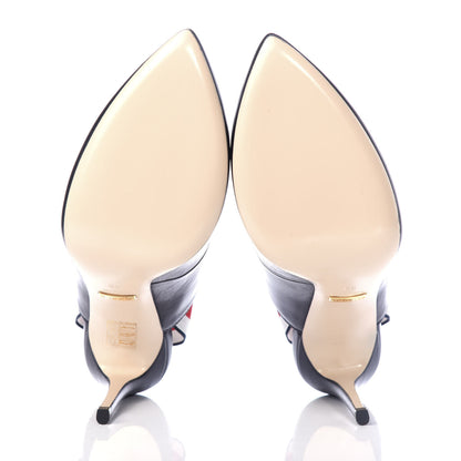 Gucci Malaga Kid Web Sylvie High Heel Slingback Pumps 39 Black 7 of 11